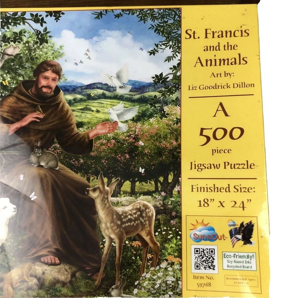 Sunsout Saint Francis & Animals Jigsaw Puzzle Catholic Church NEW Sealed 500 Pcs